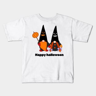 Cute Halloween Boo Gnomes Autumn Vibes Kids T-Shirt